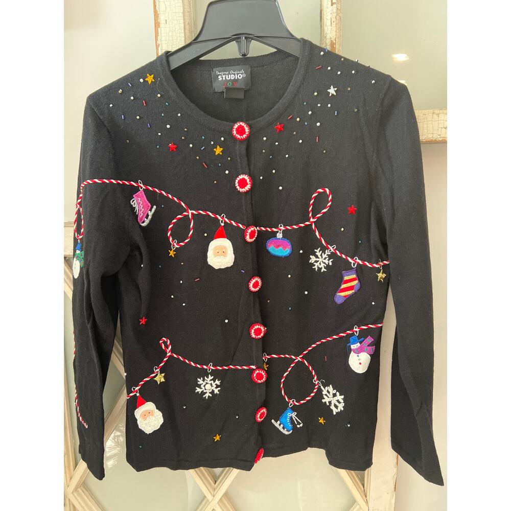 Designer Original Studio size small cardigan Christmas sweater